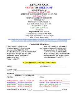 GBACNA XXIX Convention Keys to Freedom @ EMBASSY SUITES-HOMEWOOD