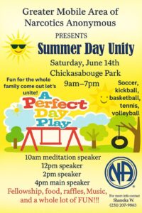 Greater Mobile Area of NA Presents Summer Day Unity @ Chickasabouge Park